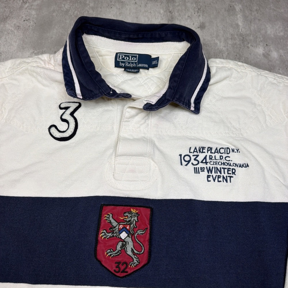 Vintage Polo Ralph Lauren Rugby Lake Placid New York Winter Event 1934 XXL Shirt - Picture 2 of 8
